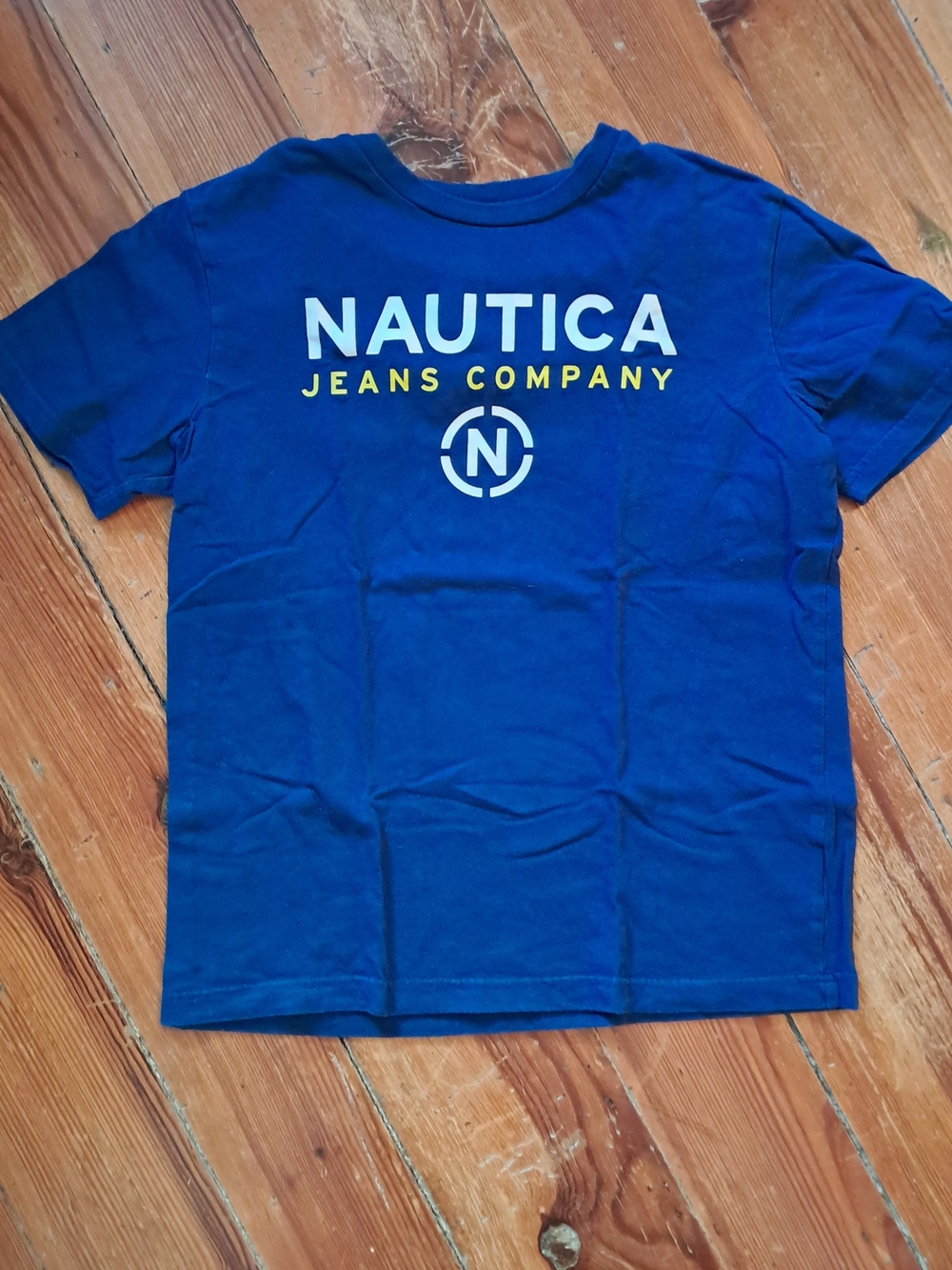 Nautica Navy Blue Tee with Yellow Logo